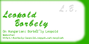 leopold borbely business card